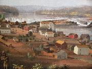 John Mix Stanley Detail from Oregon City on the Willamette River oil on canvas